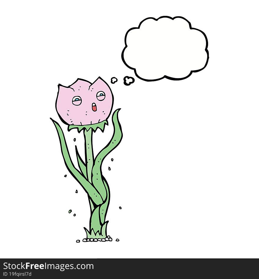 Cartoon Flower With Thought Bubble