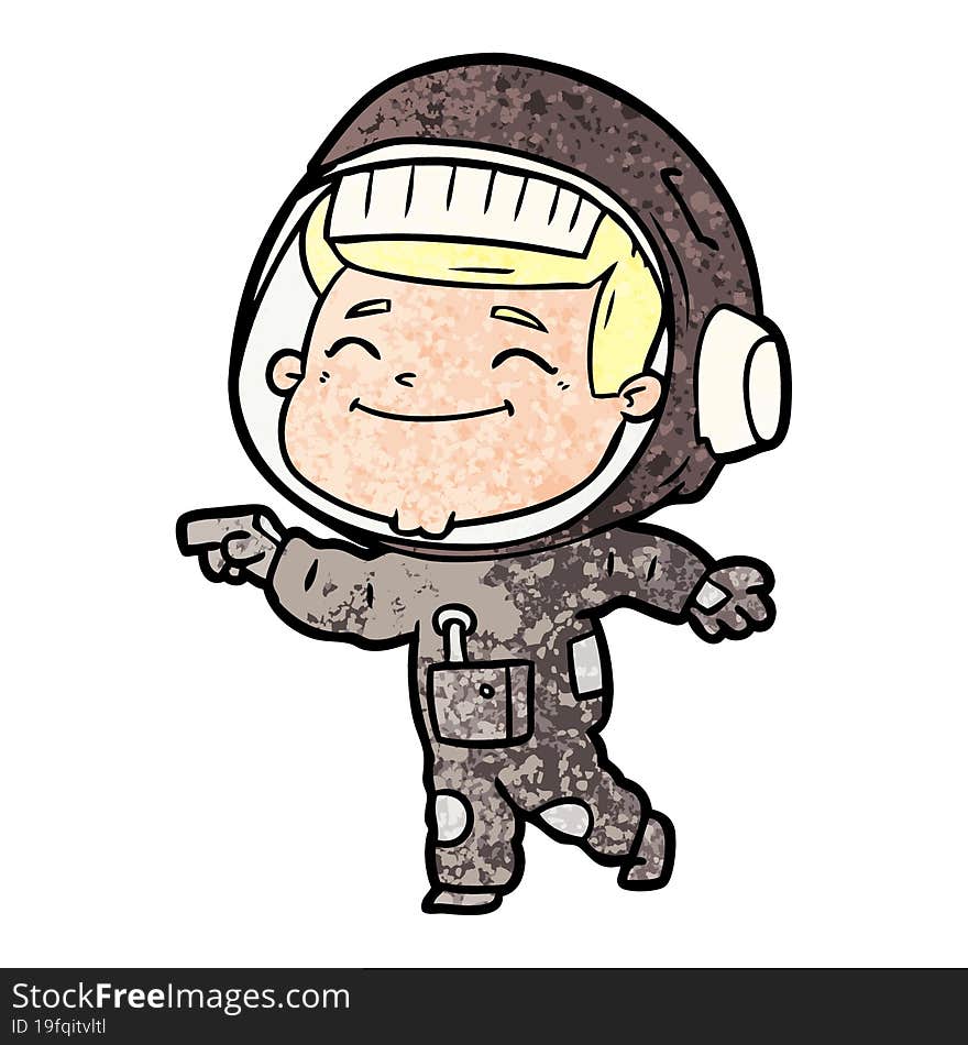 happy cartoon astronaut. happy cartoon astronaut