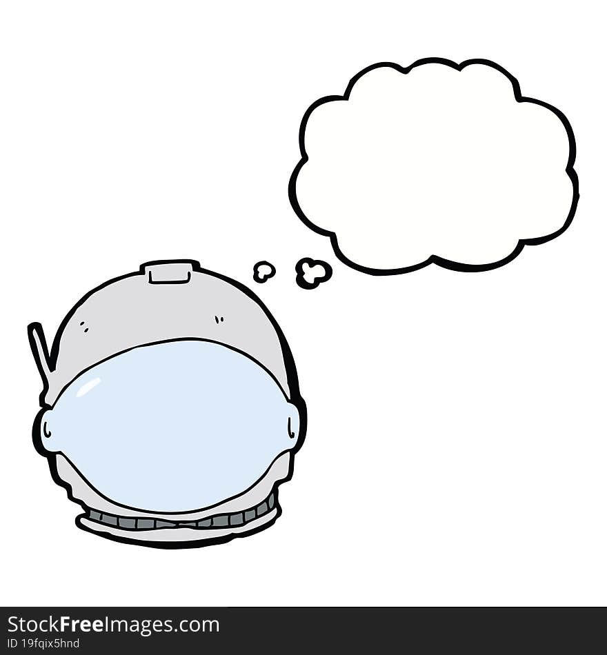 cartoon astronaut face with thought bubble