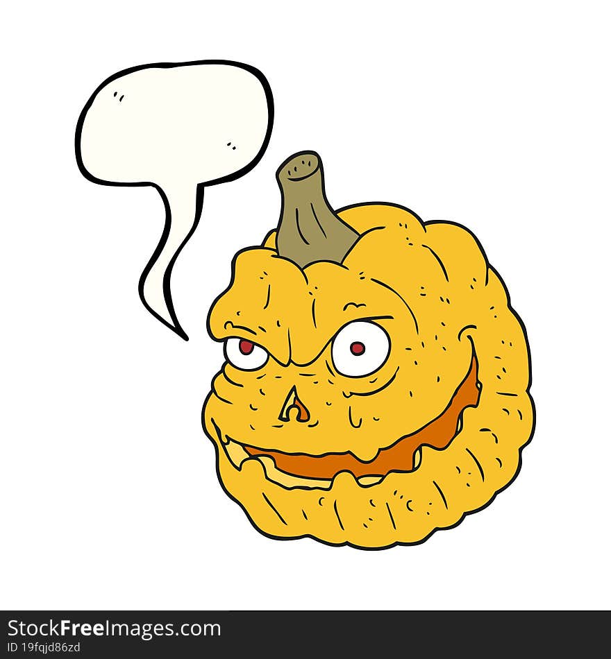 speech bubble cartoon spooky pumpkin