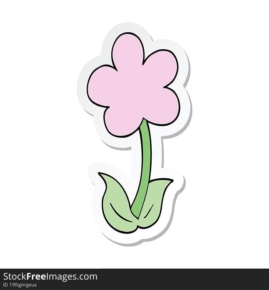 sticker of a cute cartoon flower