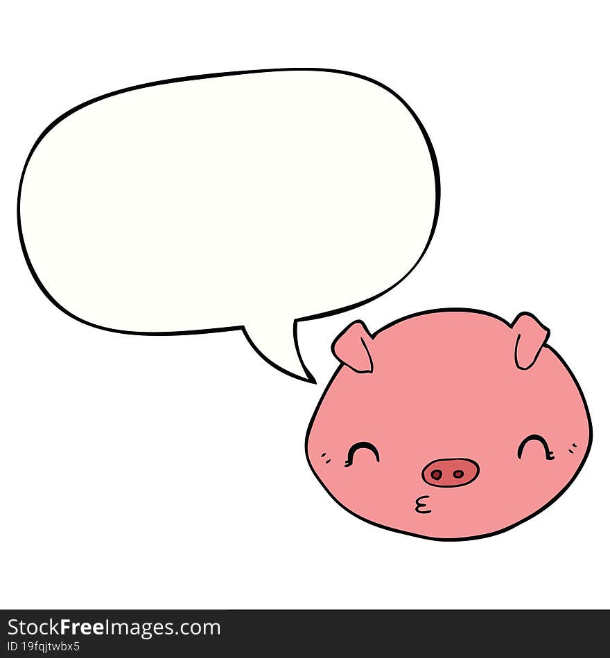 cartoon pig with speech bubble. cartoon pig with speech bubble