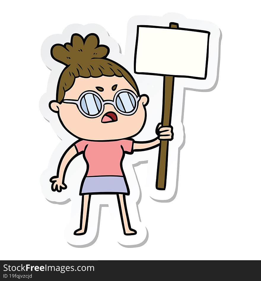 Sticker Of A Cartoon Annoyed Woman