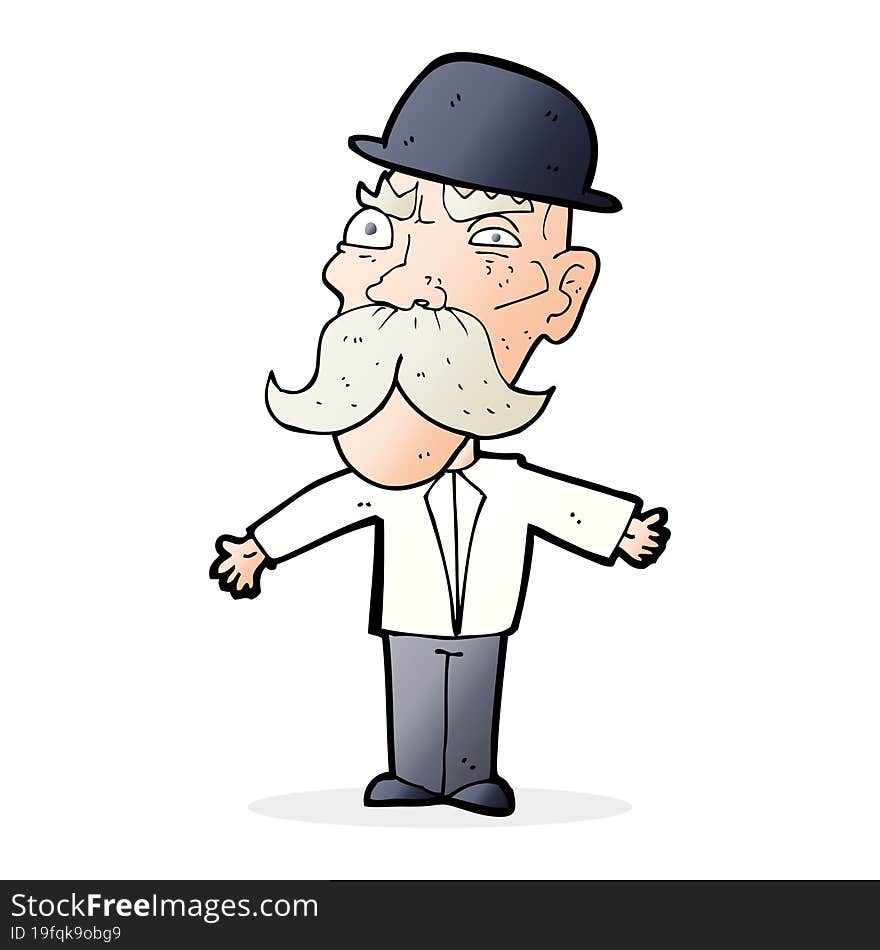 Cartoon Angry Old Man