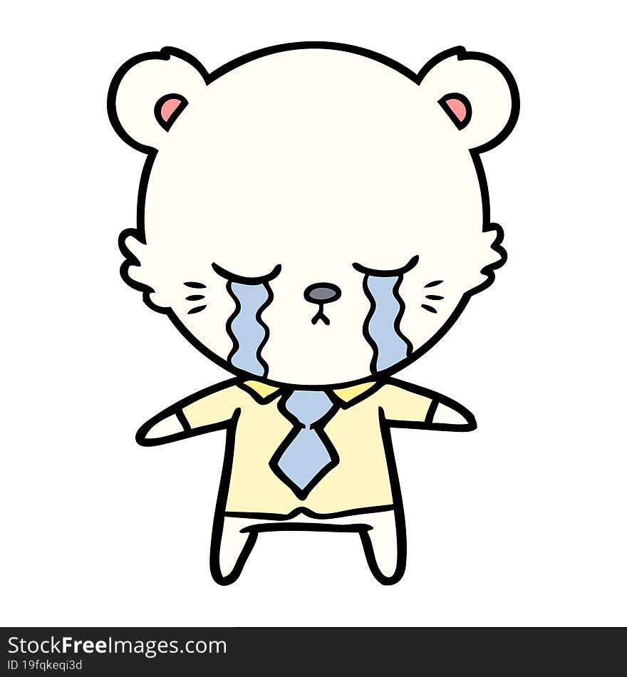 crying cartoon polarbear. crying cartoon polarbear