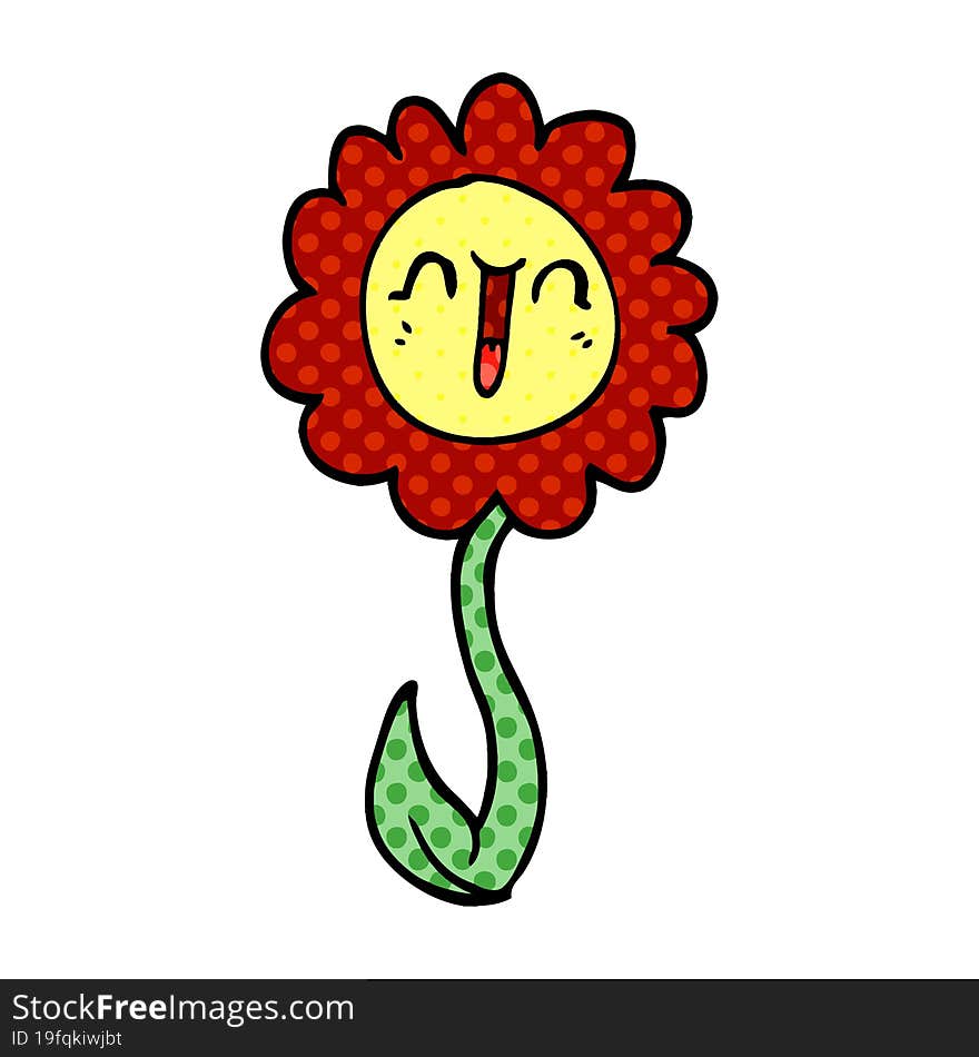 cartoon doodle happy flower