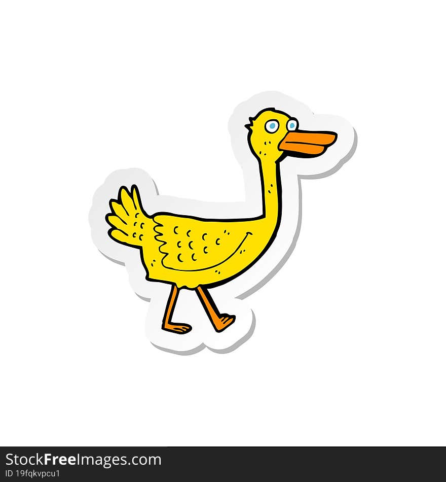 Sticker Of A Cartoon Bird