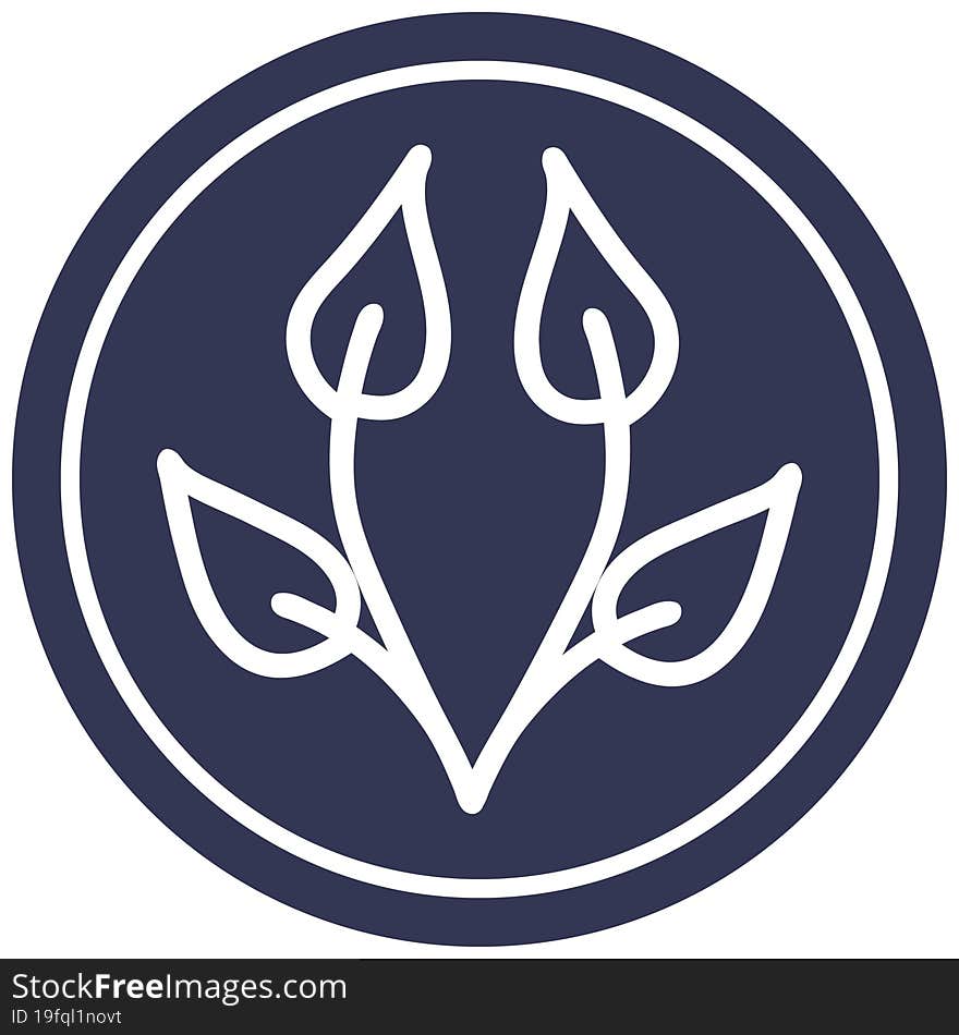 natural leaf circular icon symbol