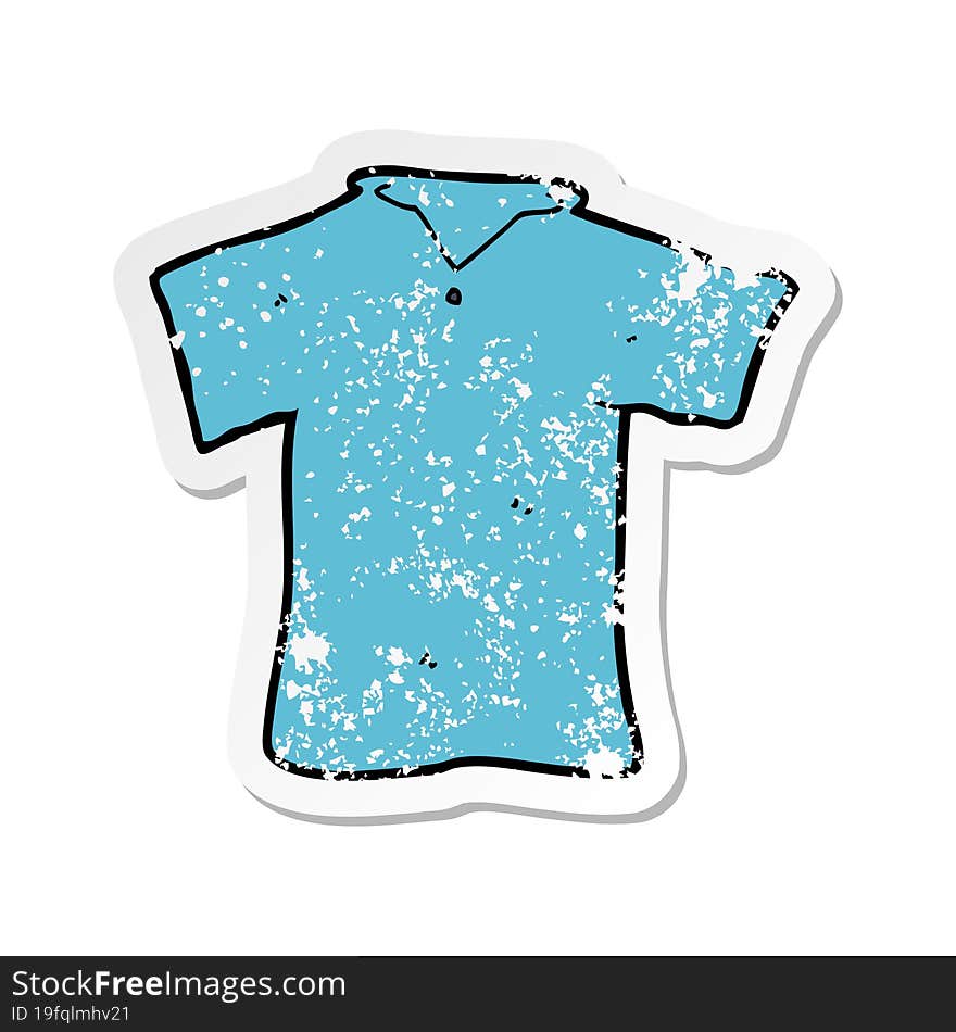 retro distressed sticker of a cartoon t shirt