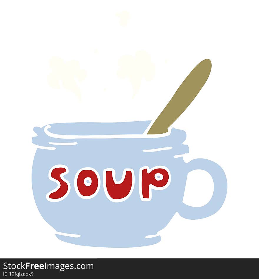 Cartoon Doodle Of Hot Soup