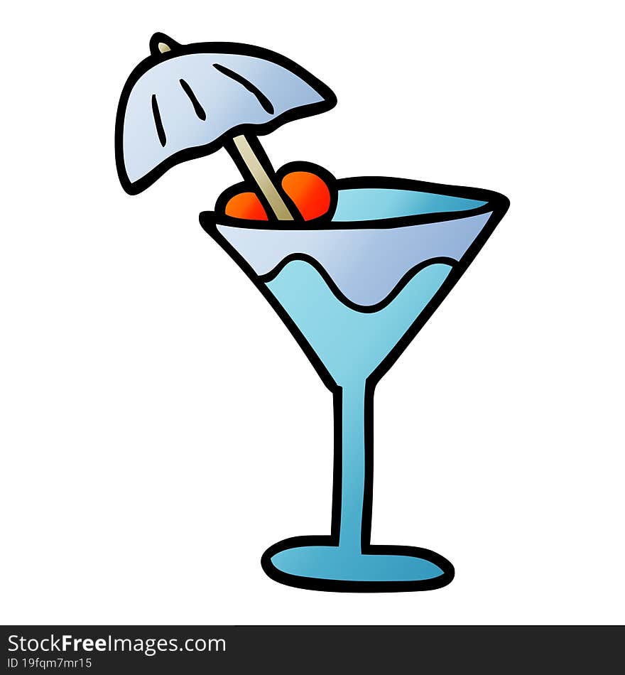 cartoon doodle martini drink