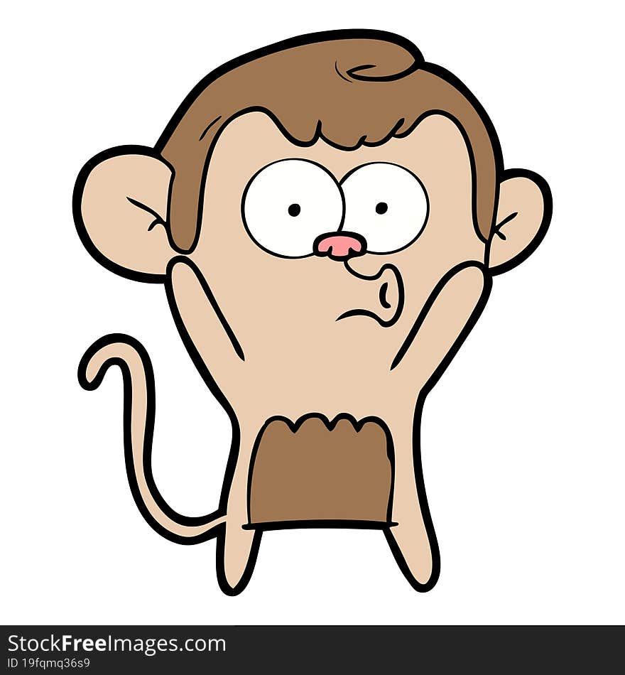 cartoon surprised monkey. cartoon surprised monkey