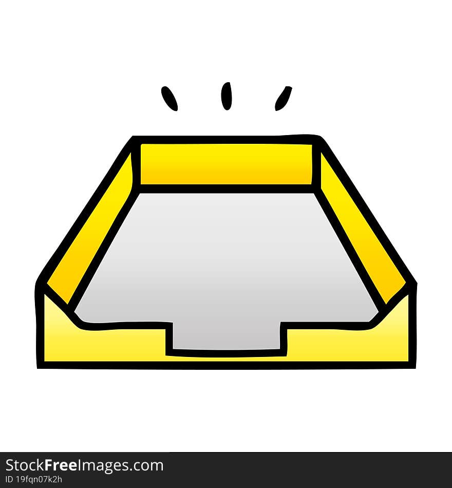 gradient shaded cartoon empty tray