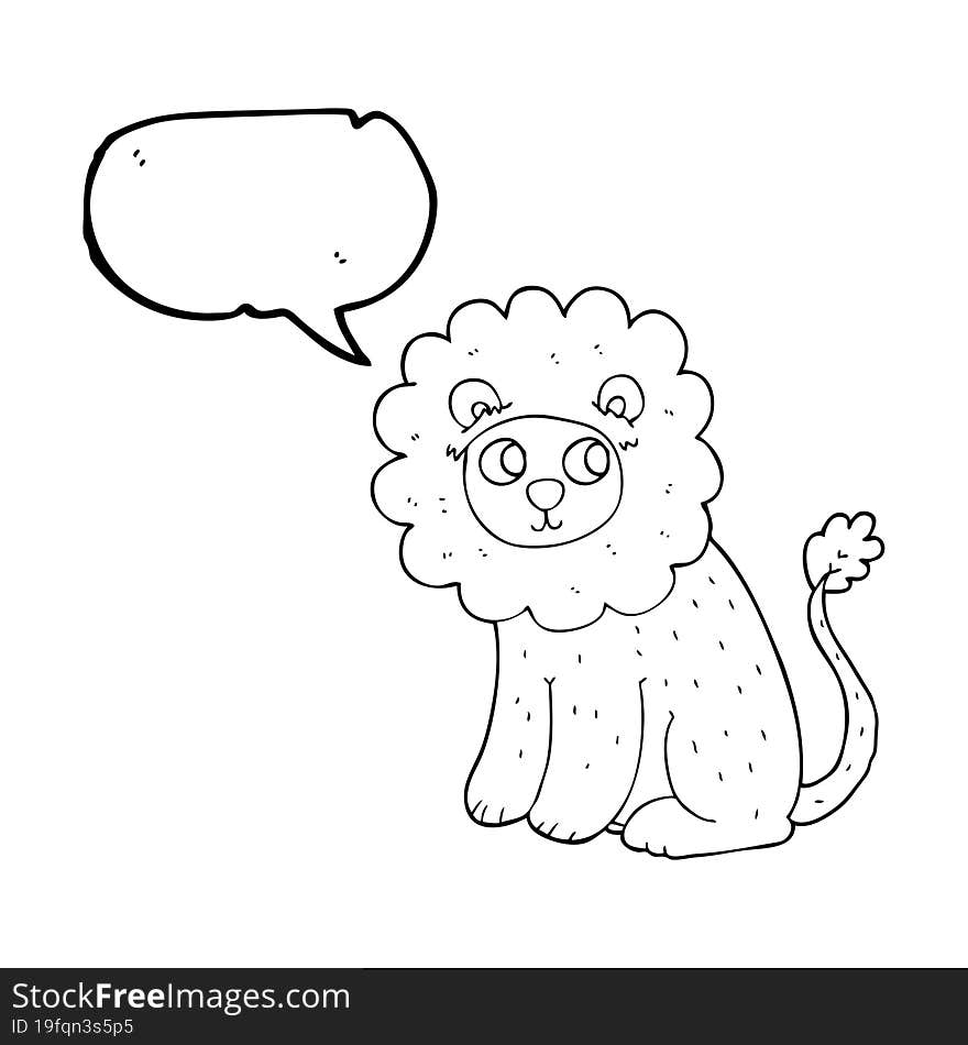 Speech Bubble Cartoon Cute Lion