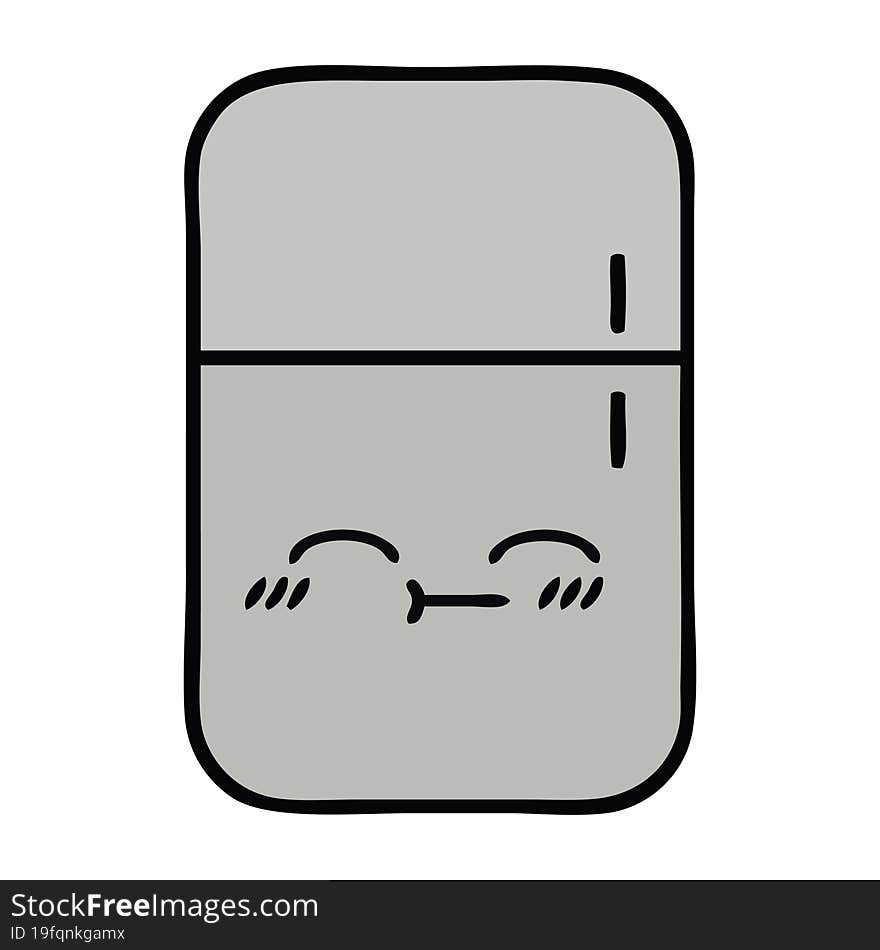 cute cartoon of a fridge freezer. cute cartoon of a fridge freezer