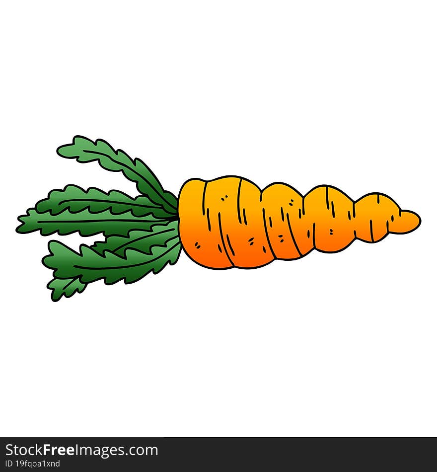 gradient shaded quirky cartoon carrot. gradient shaded quirky cartoon carrot