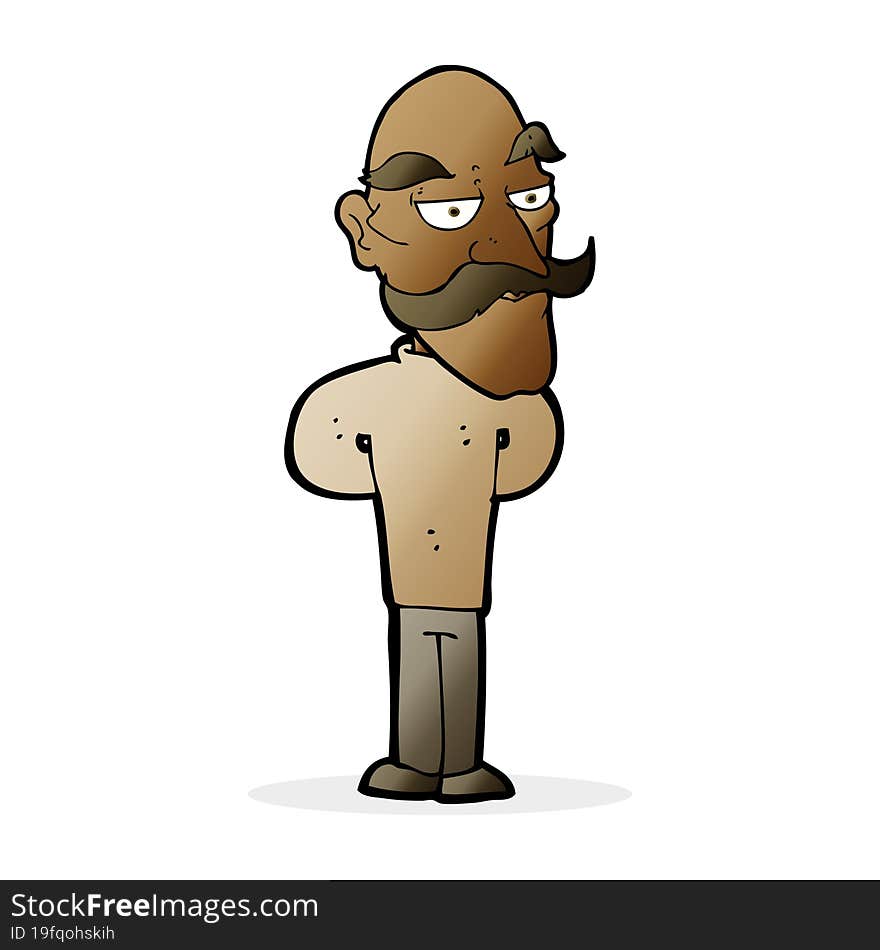 cartoon old man with mustache