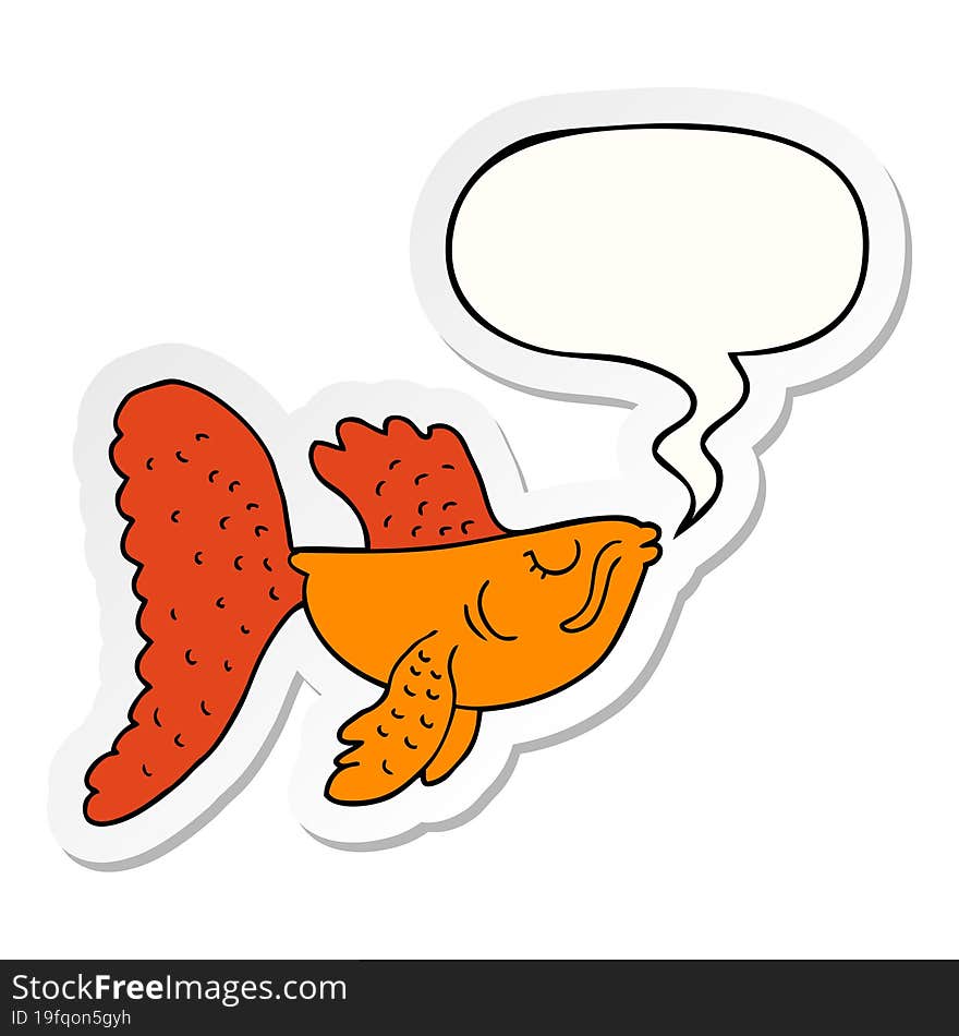 cartoon chinese fighting fish and speech bubble sticker