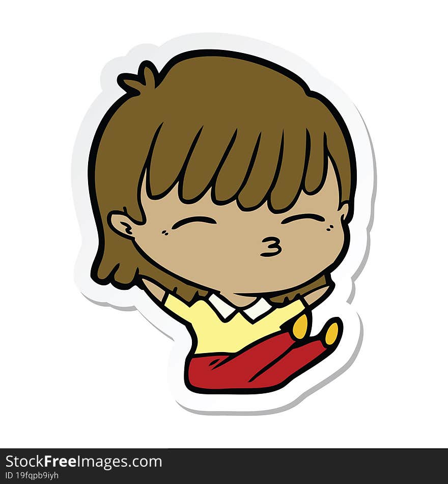 sticker of a cartoon woman