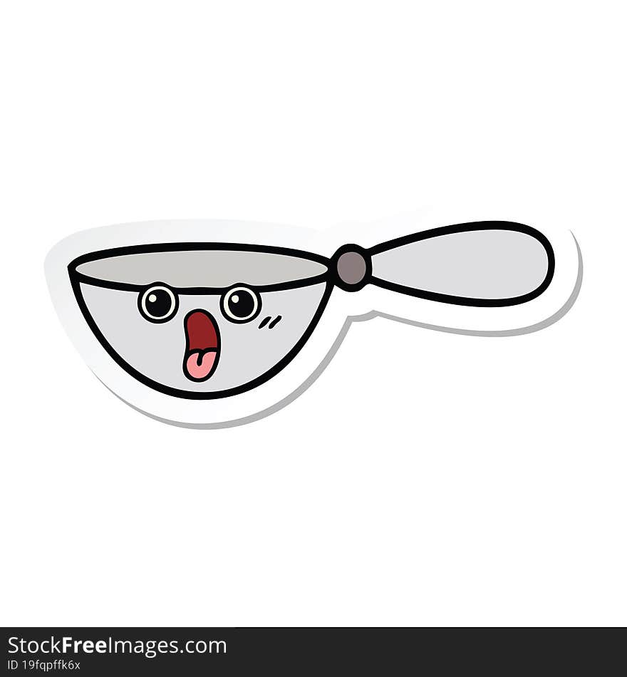 sticker of a cute cartoon measuring spoon