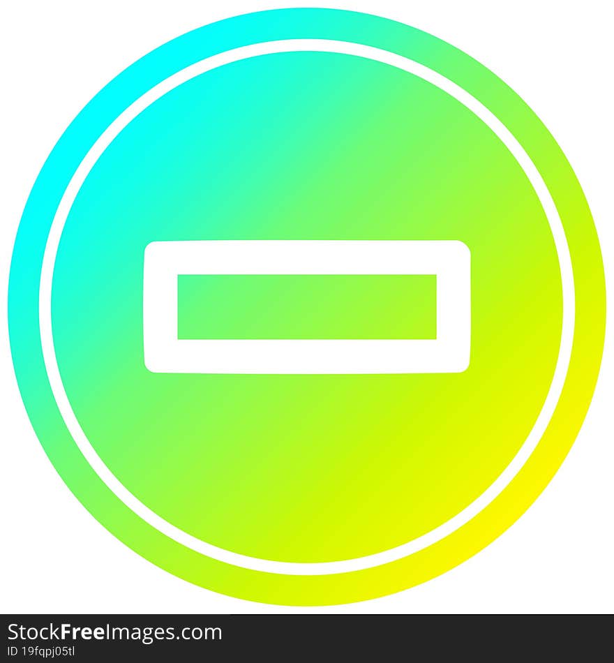 subtraction symbol circular in cold gradient spectrum