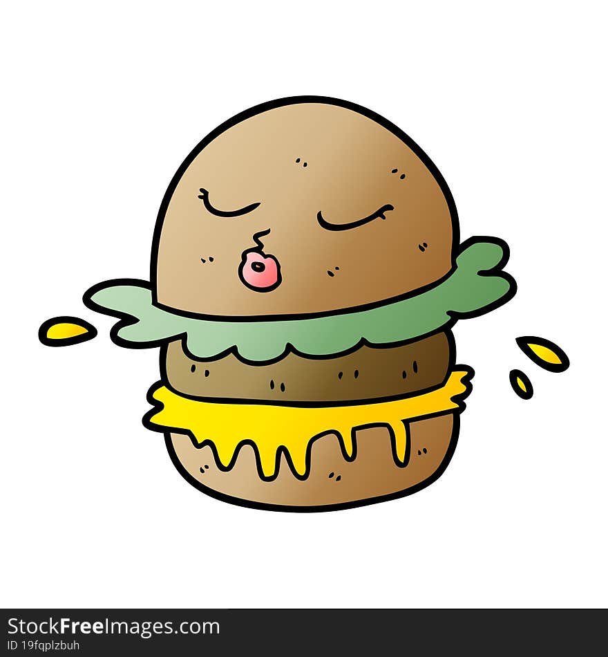 cartoon fast food burger. cartoon fast food burger