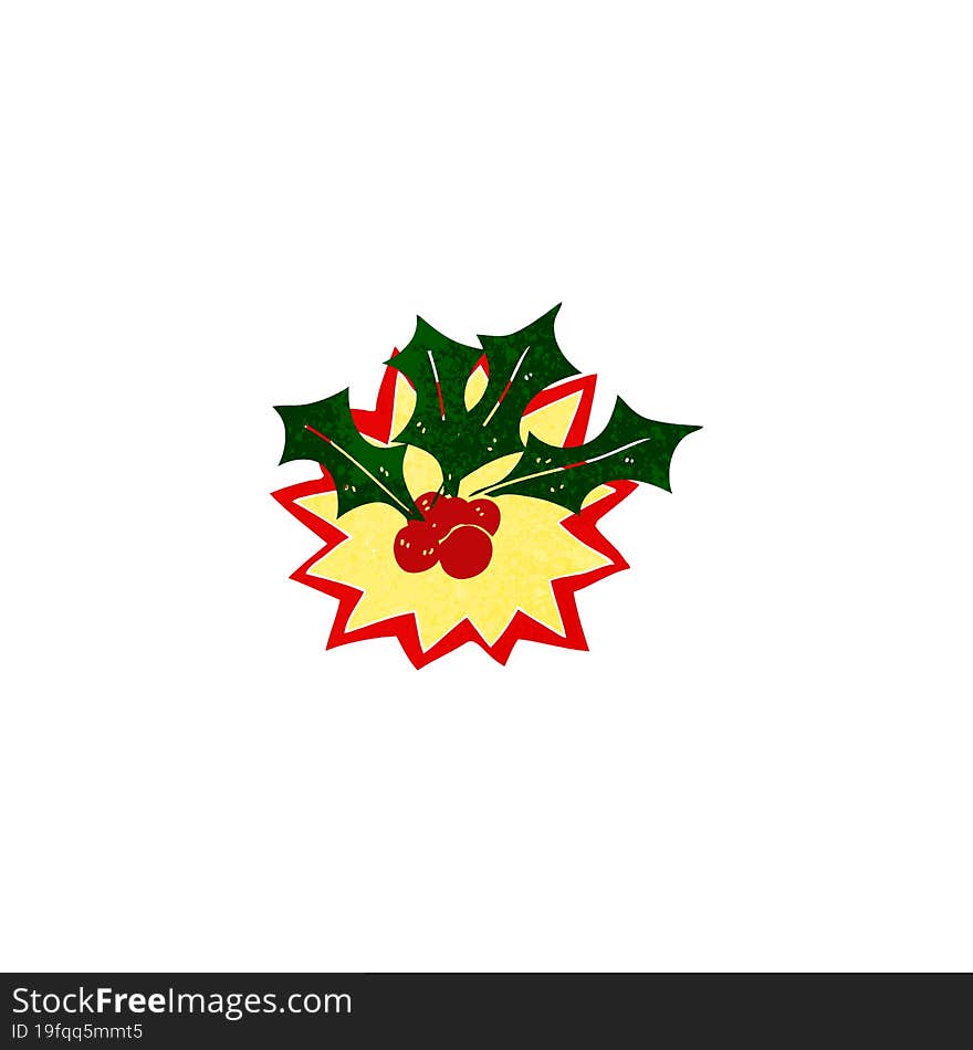 cartoon christmas holly