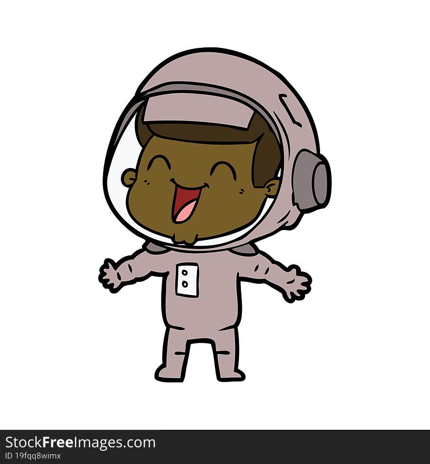 happy cartoon astronaut. happy cartoon astronaut