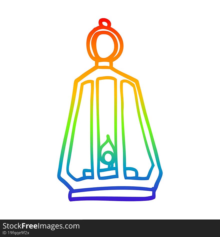 rainbow gradient line drawing cartoon lamp