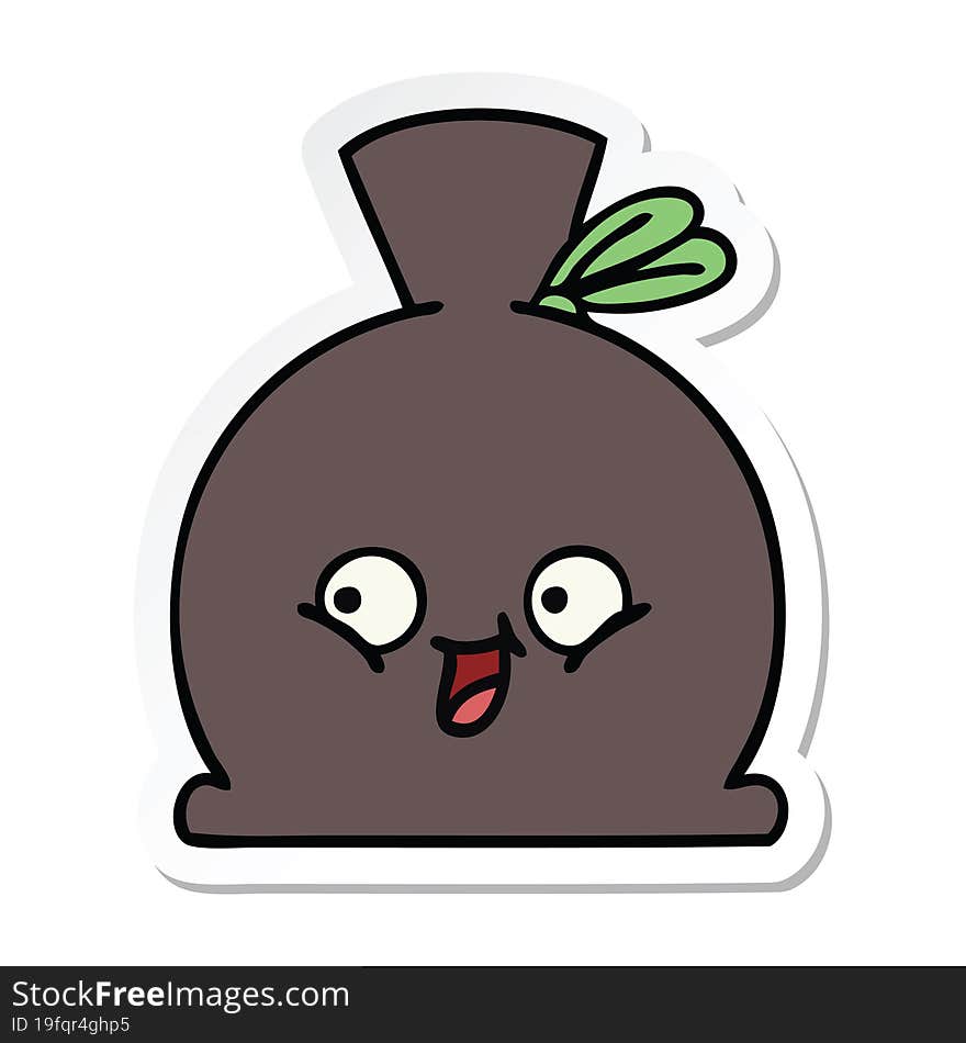 Sticker Of A Cute Cartoon Sack