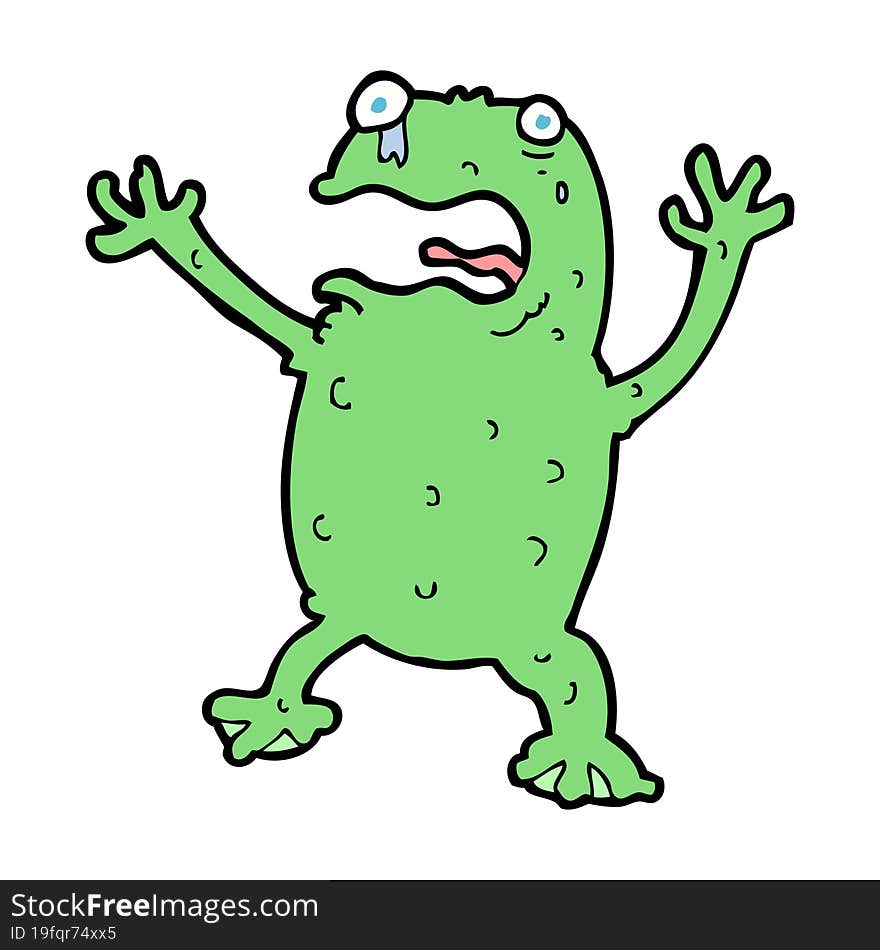 cartoon frightened frog