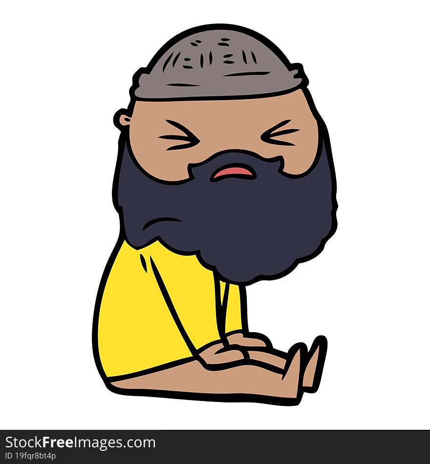 cartoon man with beard. cartoon man with beard