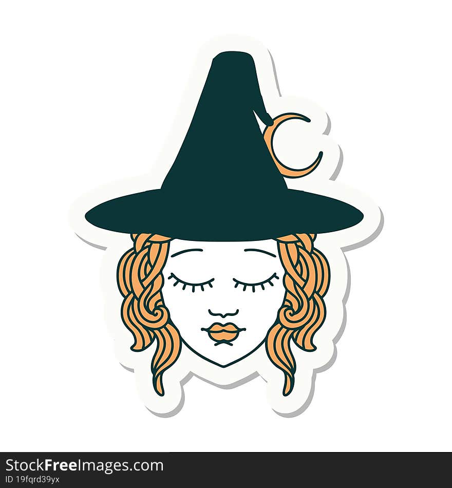 sticker of a human mage character. sticker of a human mage character