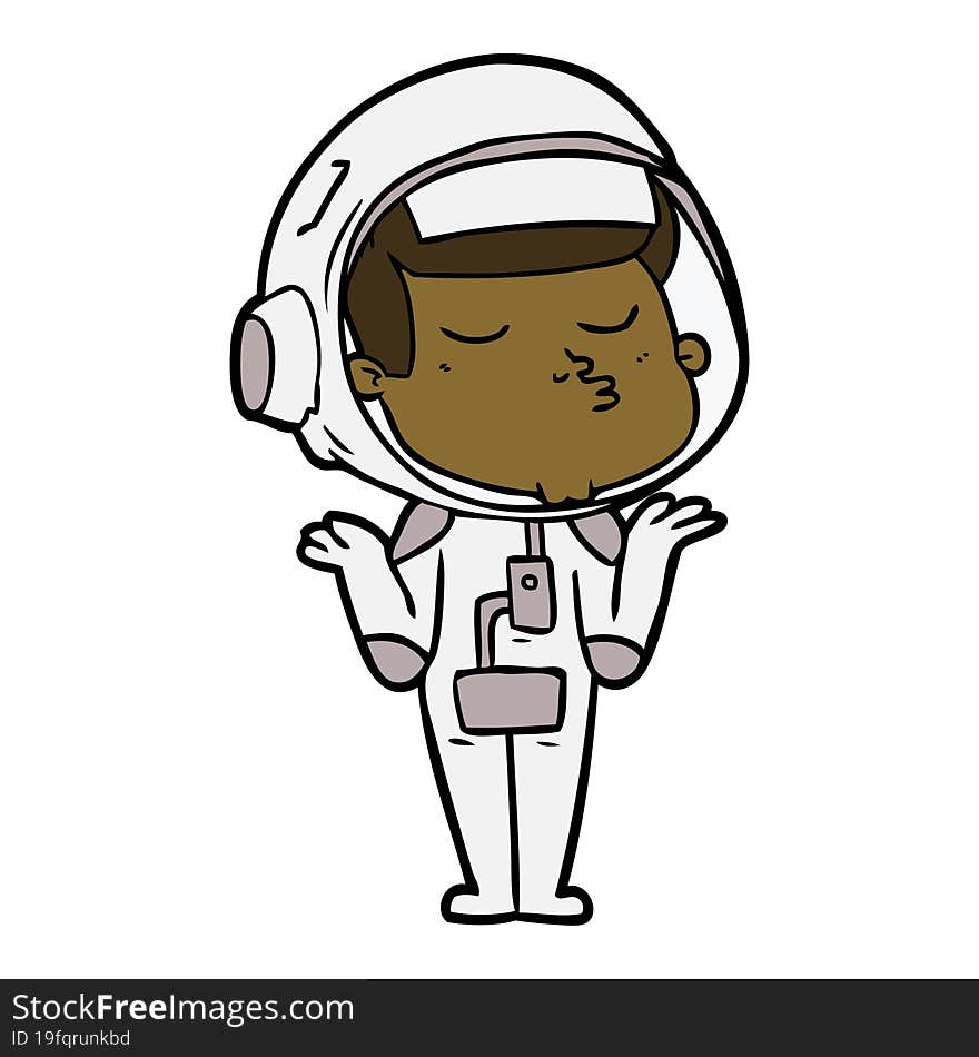 cartoon confident astronaut. cartoon confident astronaut