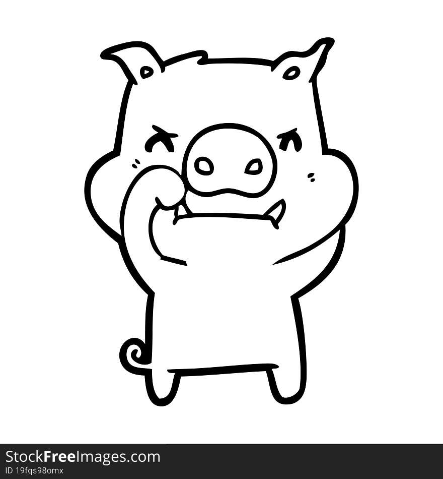 angry cartoon pig. angry cartoon pig