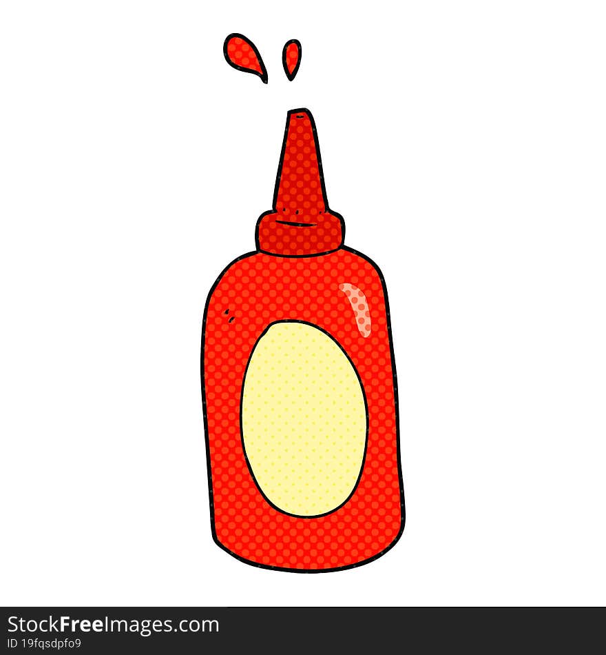 cartoon ketchup bottle