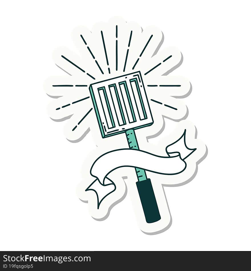 sticker of tattoo style kitchen spatula