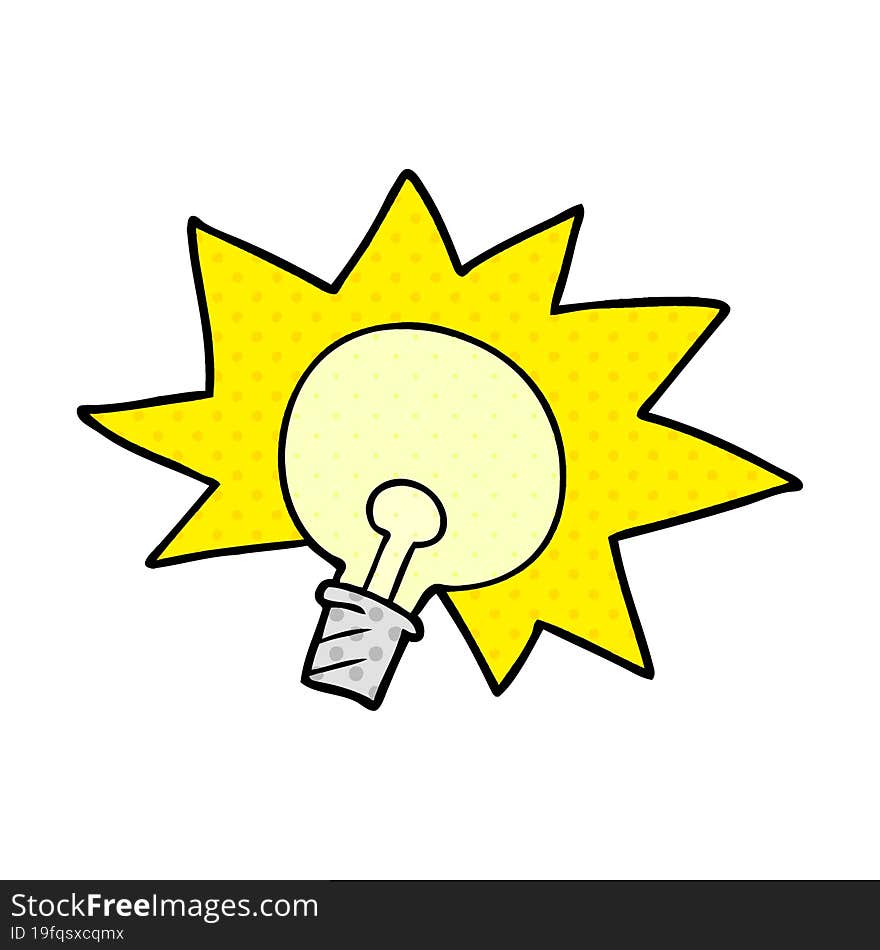 cartoon light bulb. cartoon light bulb