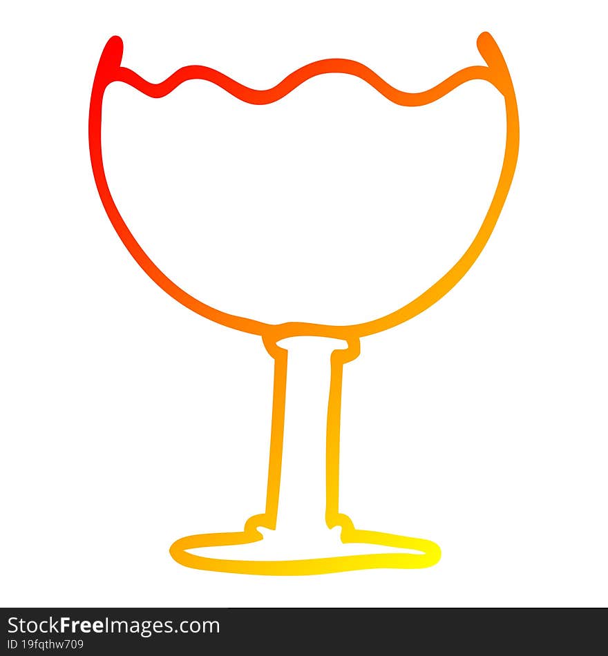 warm gradient line drawing of a cartoon glass of drink