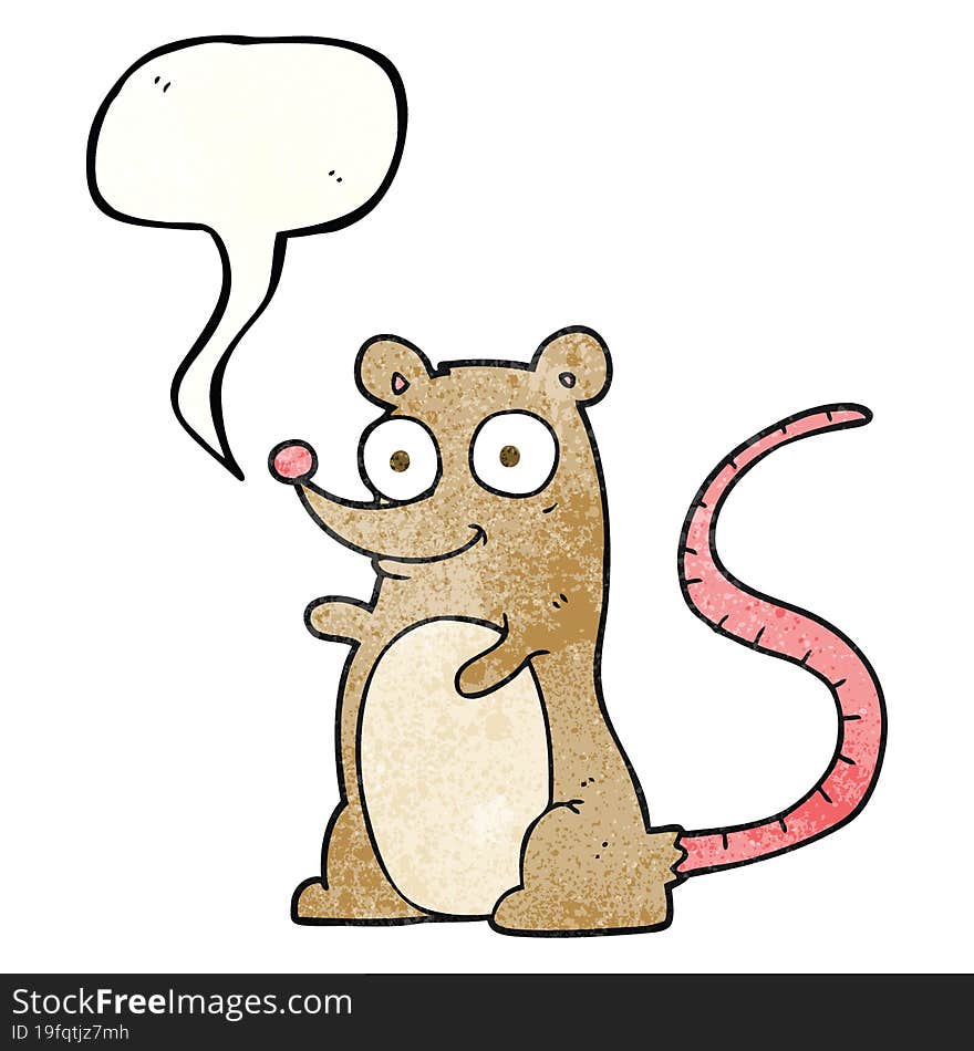 Speech Bubble Textured Cartoon Mouse