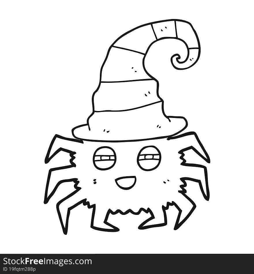 Black And White Cartoon Halloween Spider