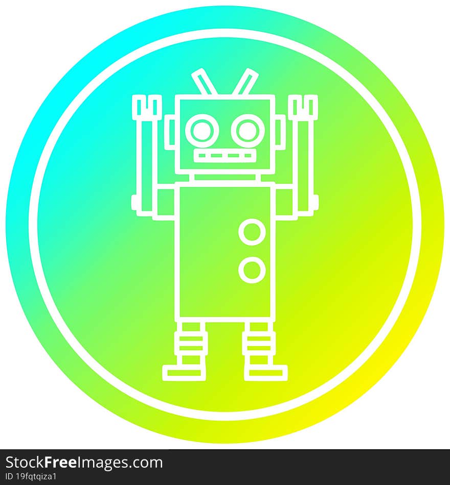 Dancing Robot Circular In Cold Gradient Spectrum