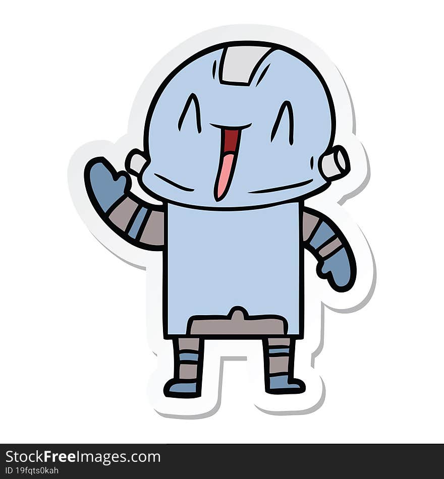 sticker of a cartoon robot