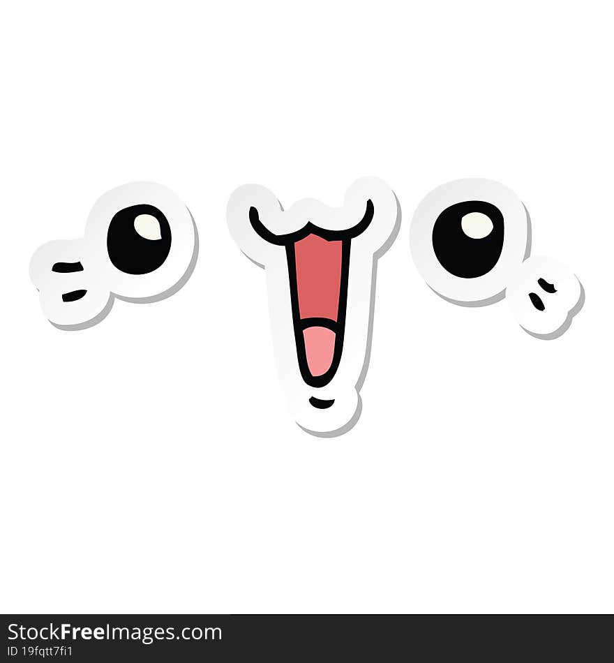 sticker of a happy cartoon face