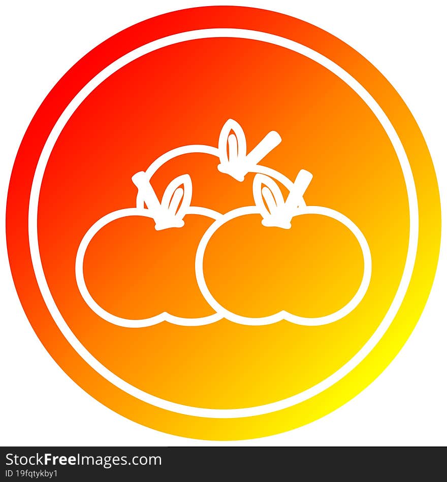 pile of apples circular in hot gradient spectrum