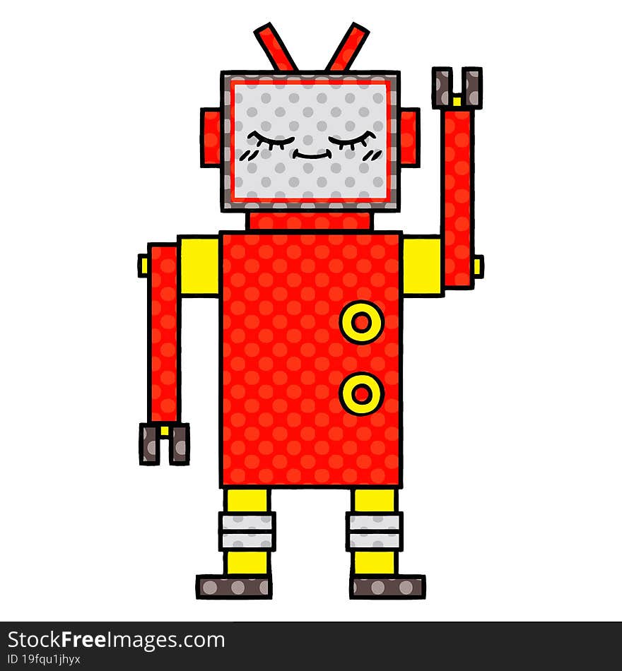 Comic Book Style Cartoon Robot