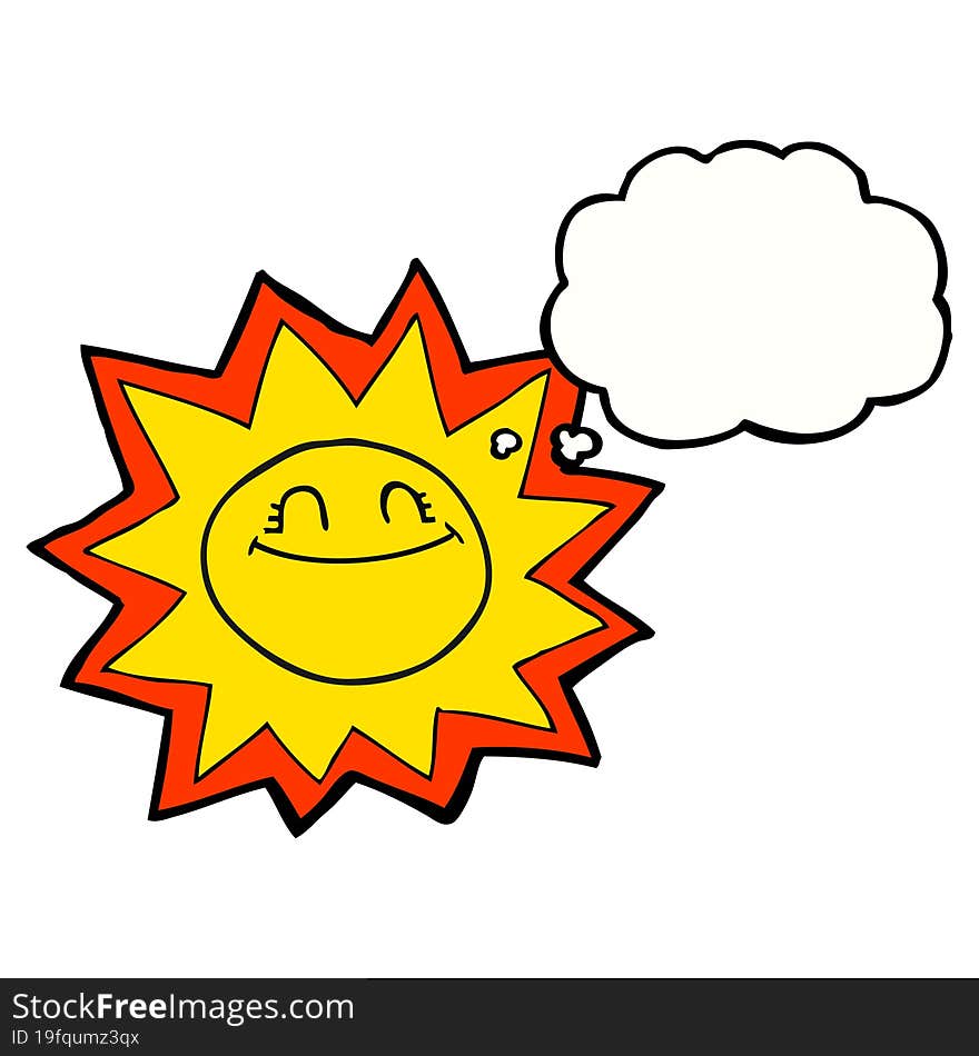 happy thought bubble cartoon sun