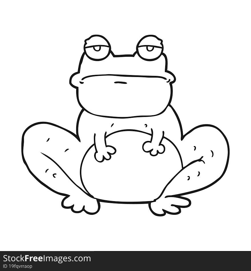 Black And White Cartoon Frog