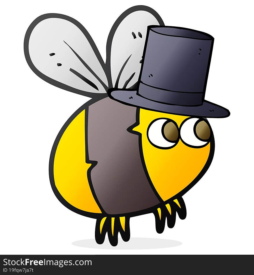 cartoon bee in top hat