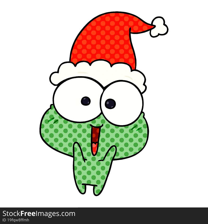 christmas cartoon of kawaii frog